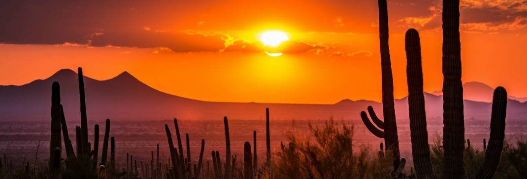 Sonnenuntergang bei Tucson.